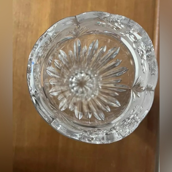 Vintage Crystal Vase 10” German Oneida Southern Garden Hand Cut Frosted Roses - Picture 3 of 13